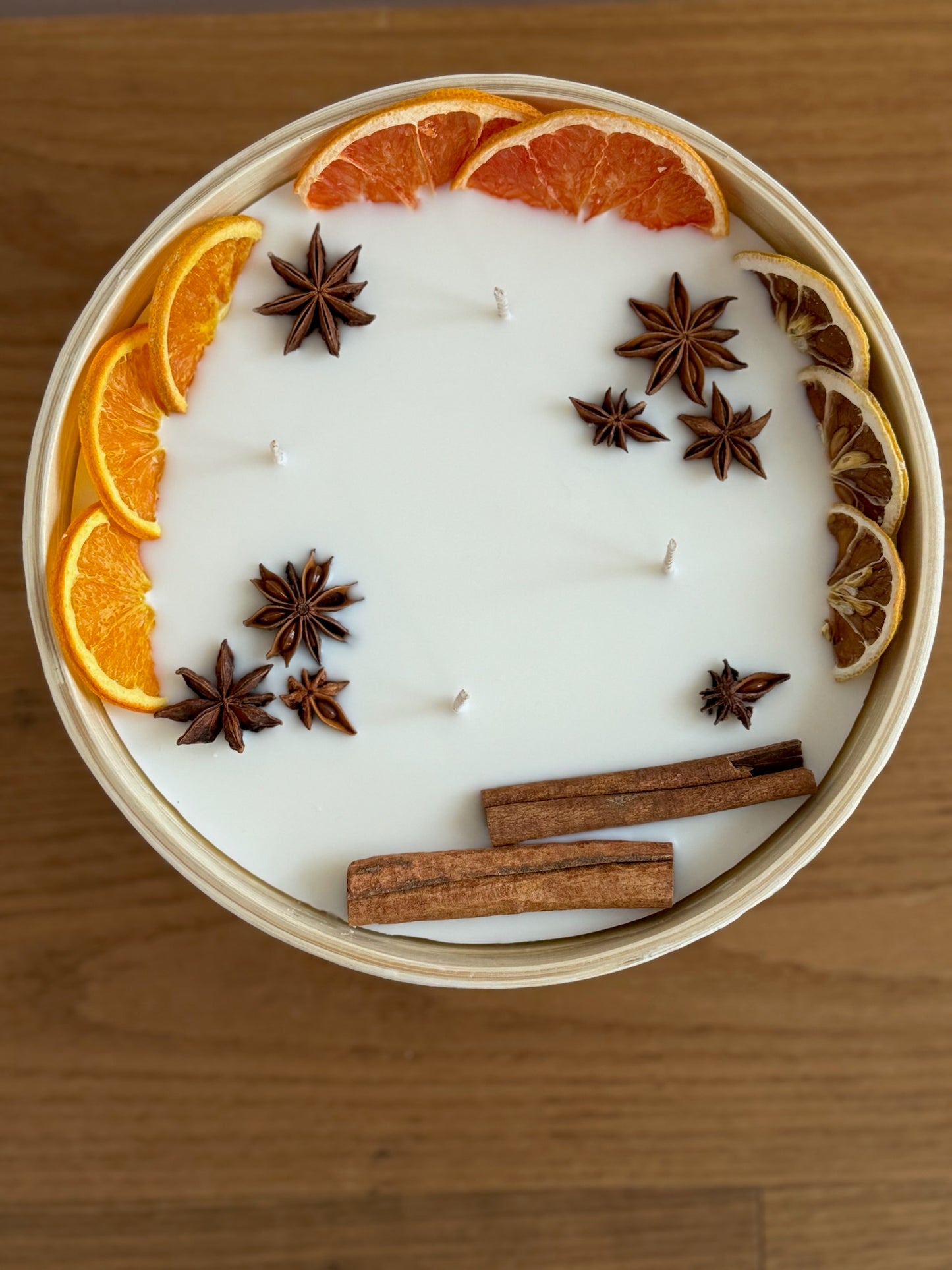 Bambus Mosaik Kerze Winterzauber