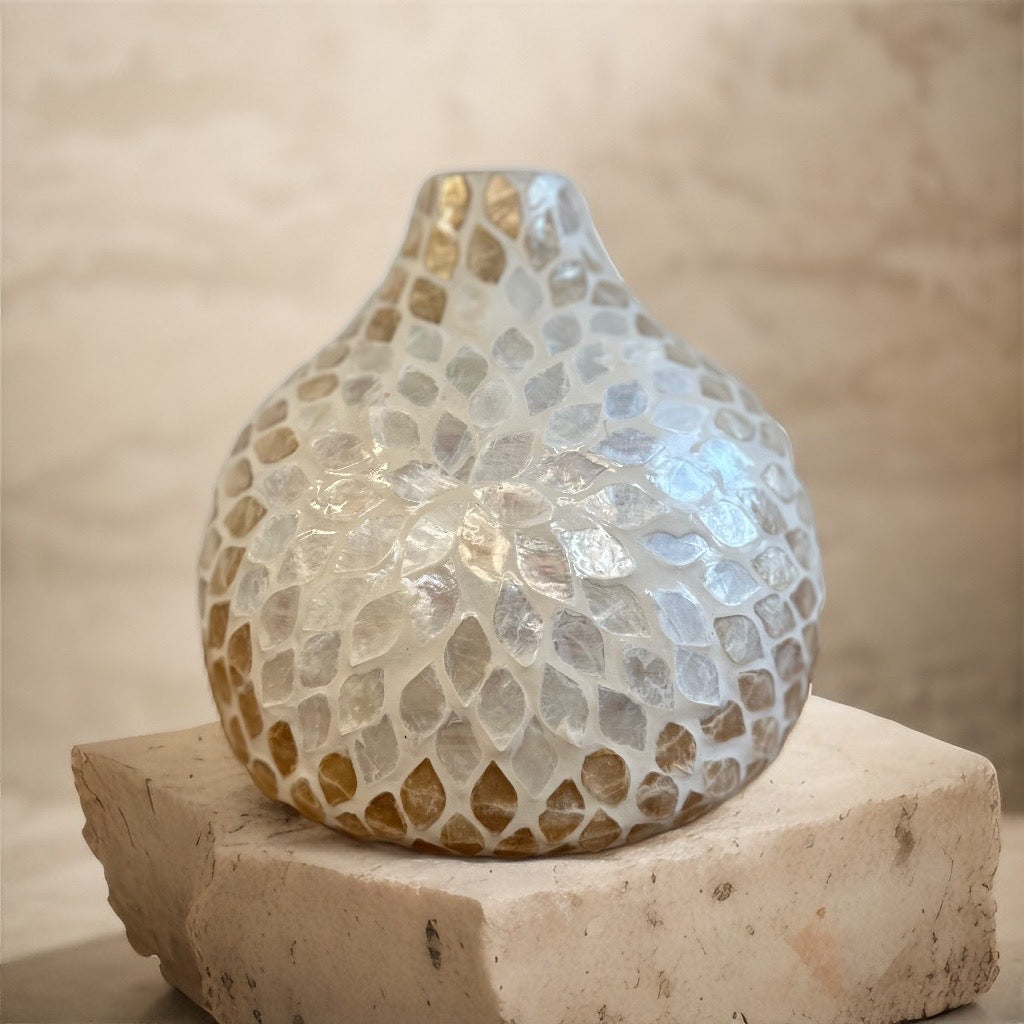 Perlmutt Mosaikvase 25 x 25cm