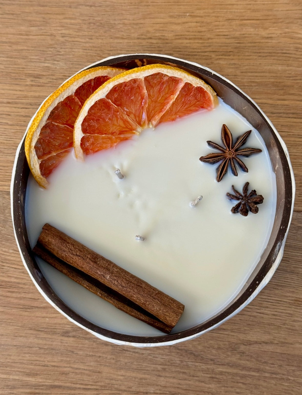 Mosaik Kerze mit Grapefruit, Anis & Zimt