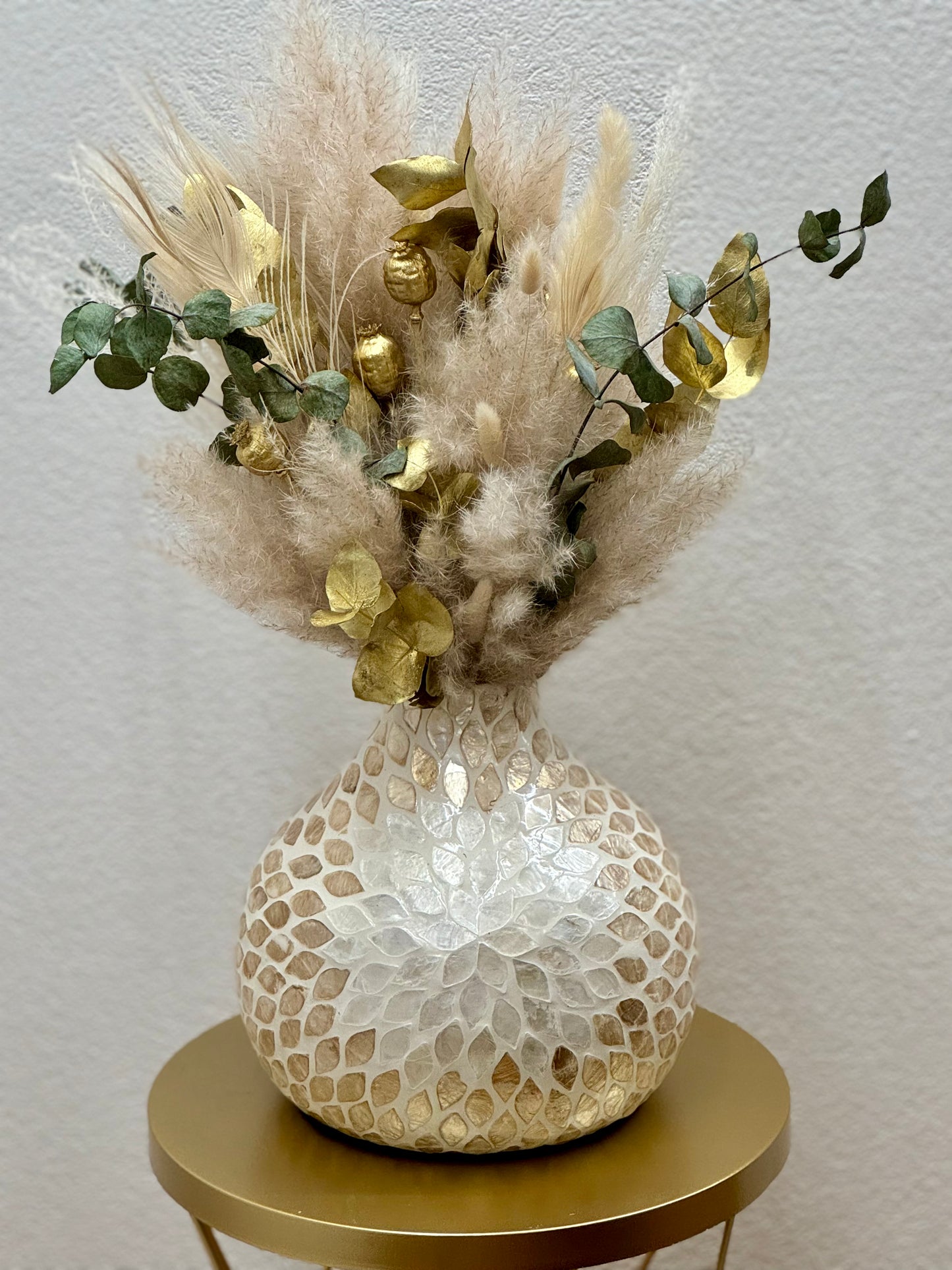 Mosaikvase & Golden Whisper Bouquet